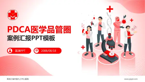 黑龙江省农垦九三中心医院品管圈PDCA演示专用PPT模板