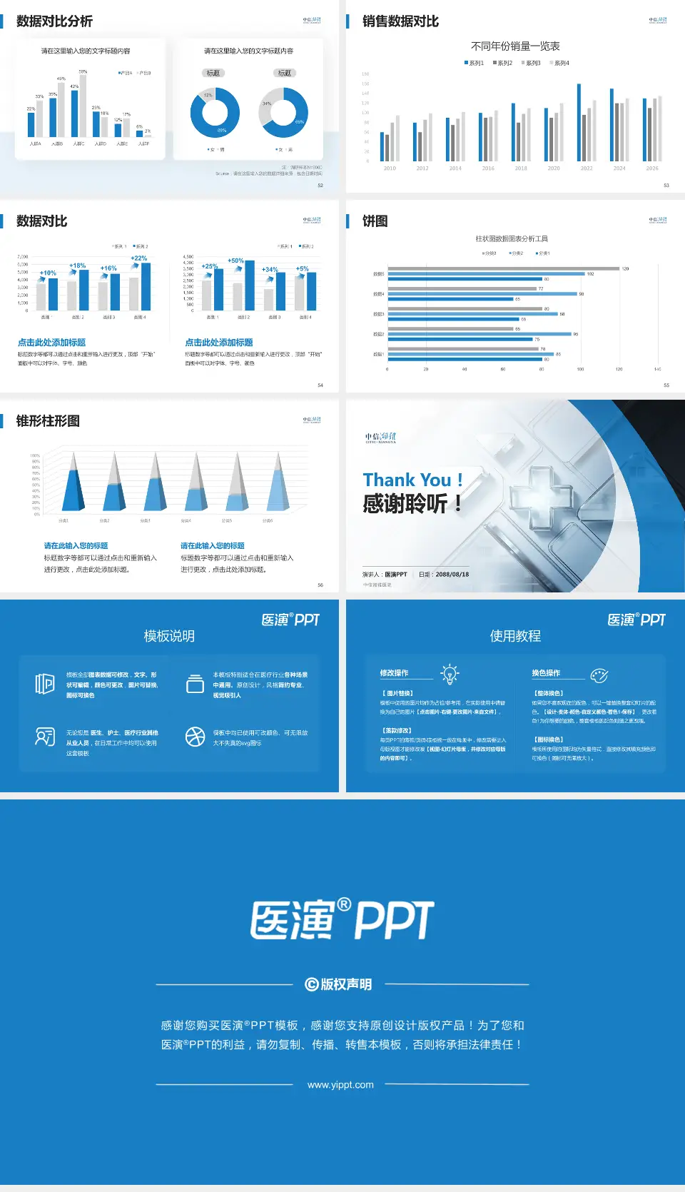 中信湘雅医院医疗行业比赛专用PPT模板16:9格式幻灯片预览图7