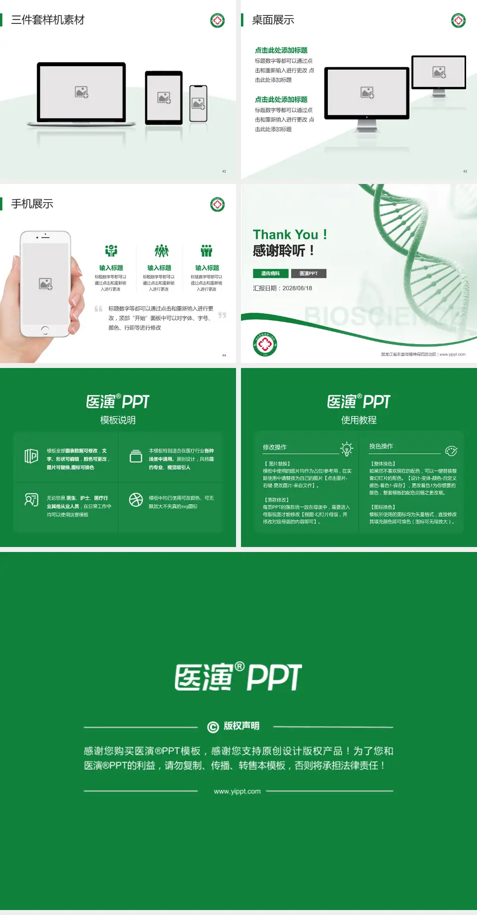 黑龙江省农垦局精神病院防治院项目申请与汇报PPT模板4:3格式幻灯片预览图6
