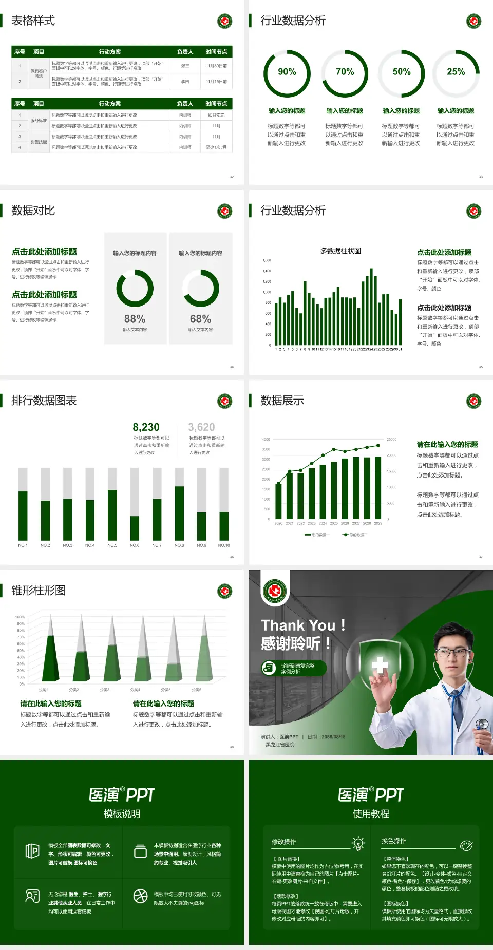 黑龙江省医院医疗知识普及PPT模板4:3格式幻灯片预览图5
