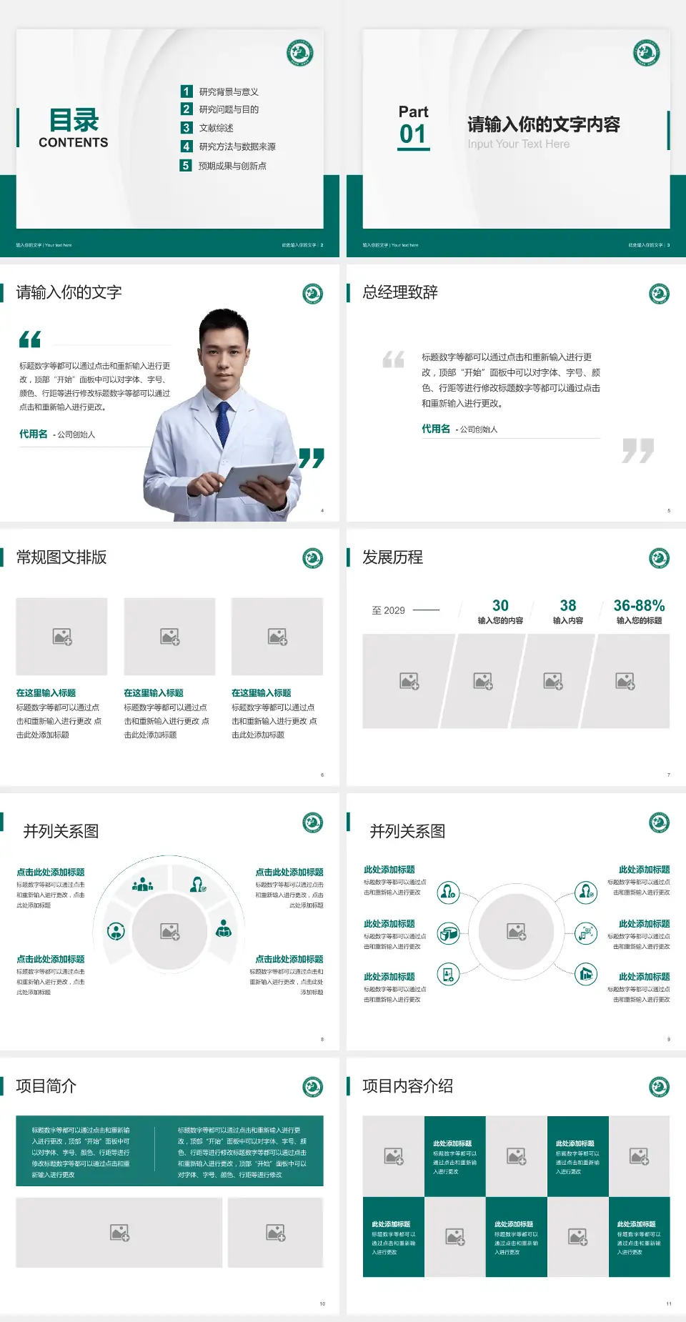 黑龙江中医药大学附属第二医院哈南分院医院管理报告PPT模板4:3格式幻灯片预览图2