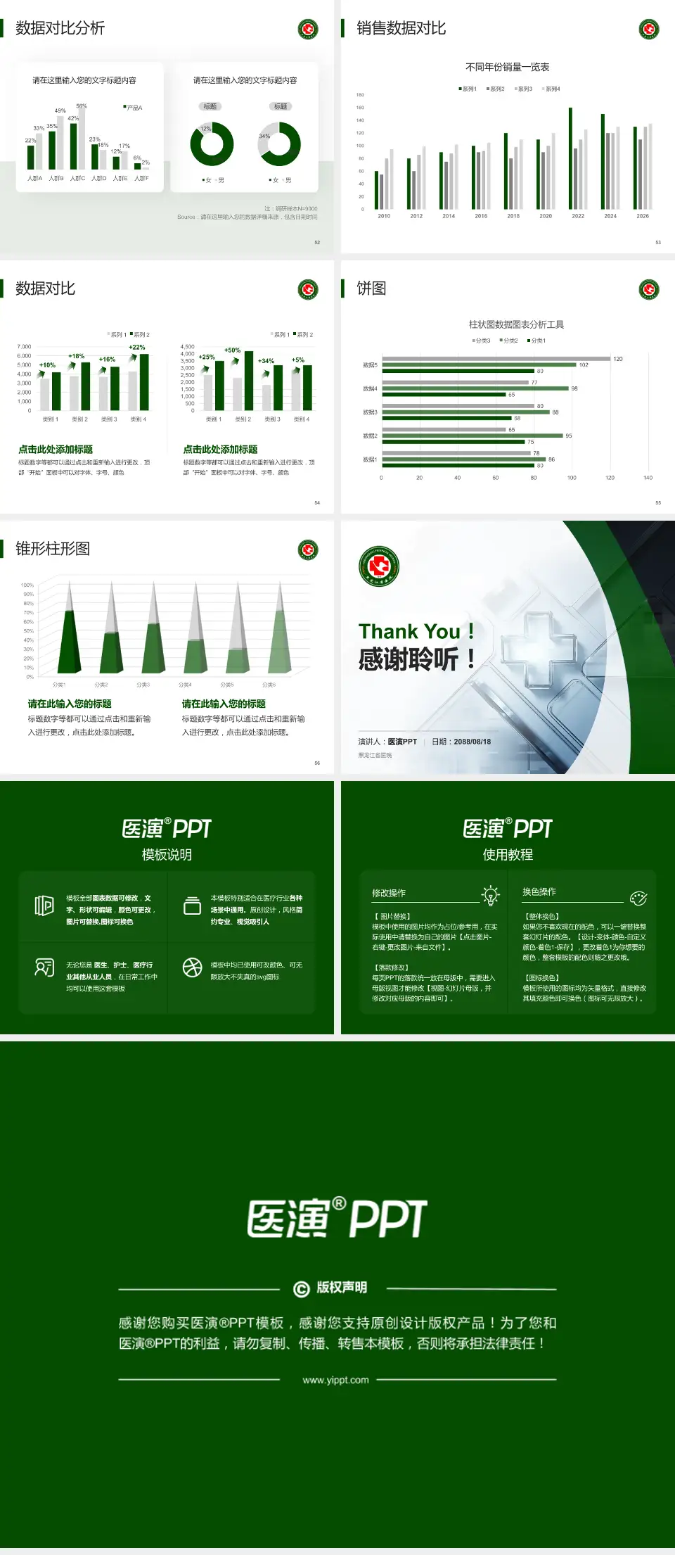 黑龙江省医院医疗行业比赛专用PPT模板4:3格式幻灯片预览图7
