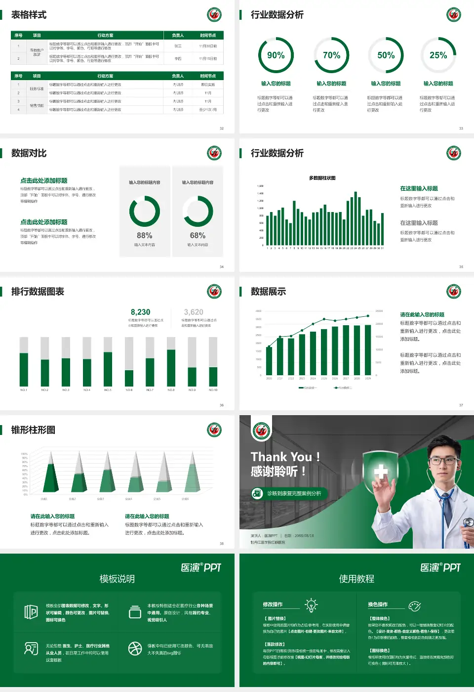牡丹江医学院红旗医院医疗知识普及PPT模板16:9格式幻灯片预览图5