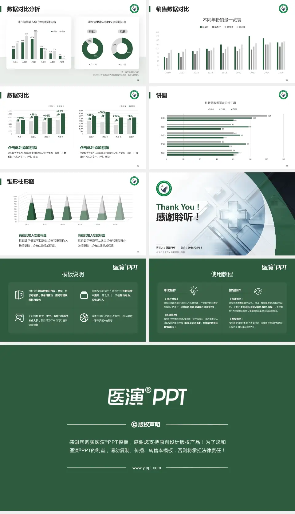 黑龙江中医药大学附属第一医院医疗行业比赛专用PPT模板16:9格式幻灯片预览图7