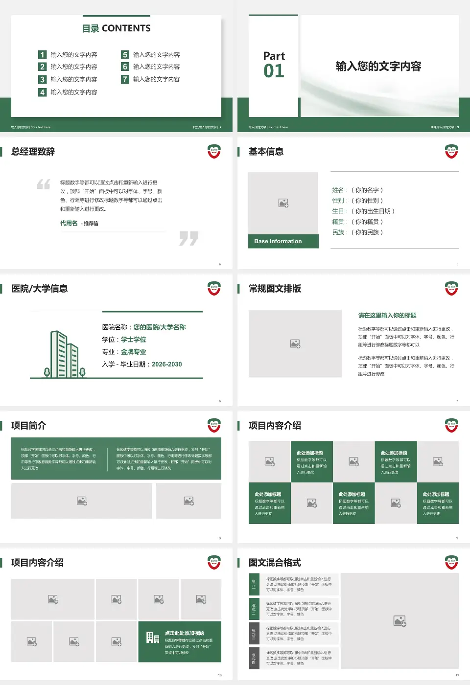黑龙江省口腔病防治院个人求职应聘简历PPT模板16:9格式幻灯片预览图2