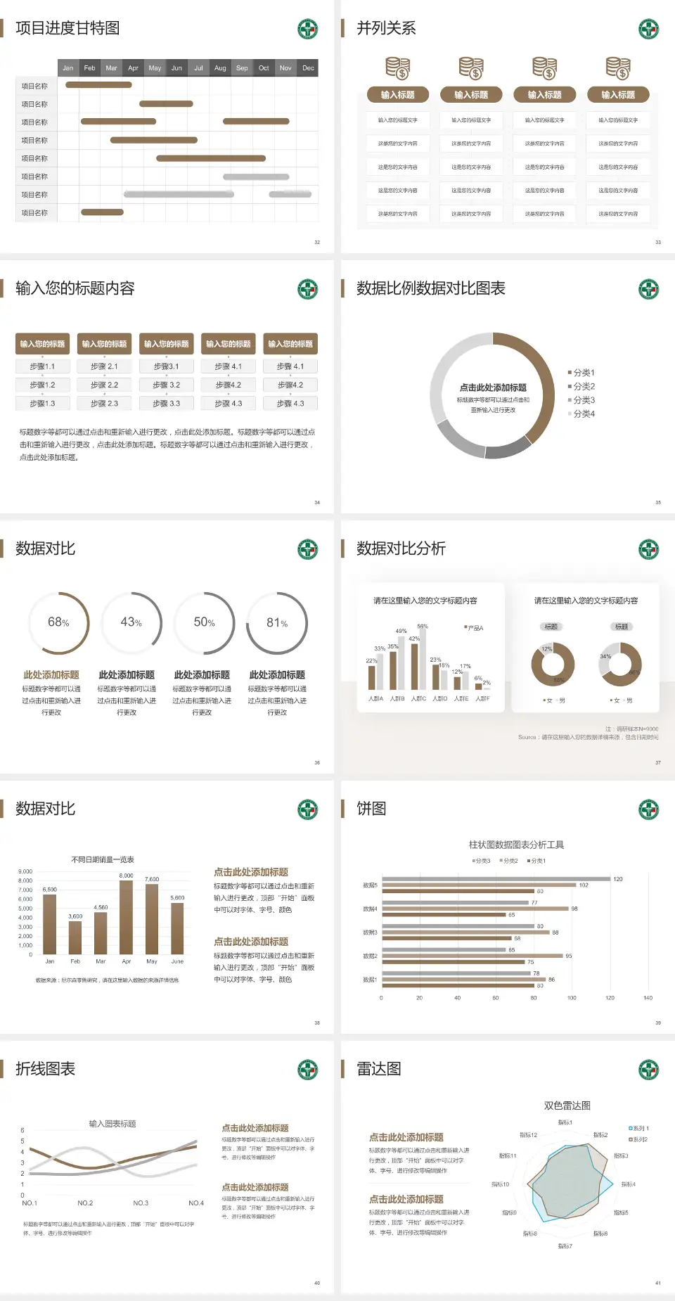 黑龙江省社会康复医院项目申请与汇报PPT模板4:3格式幻灯片预览图5