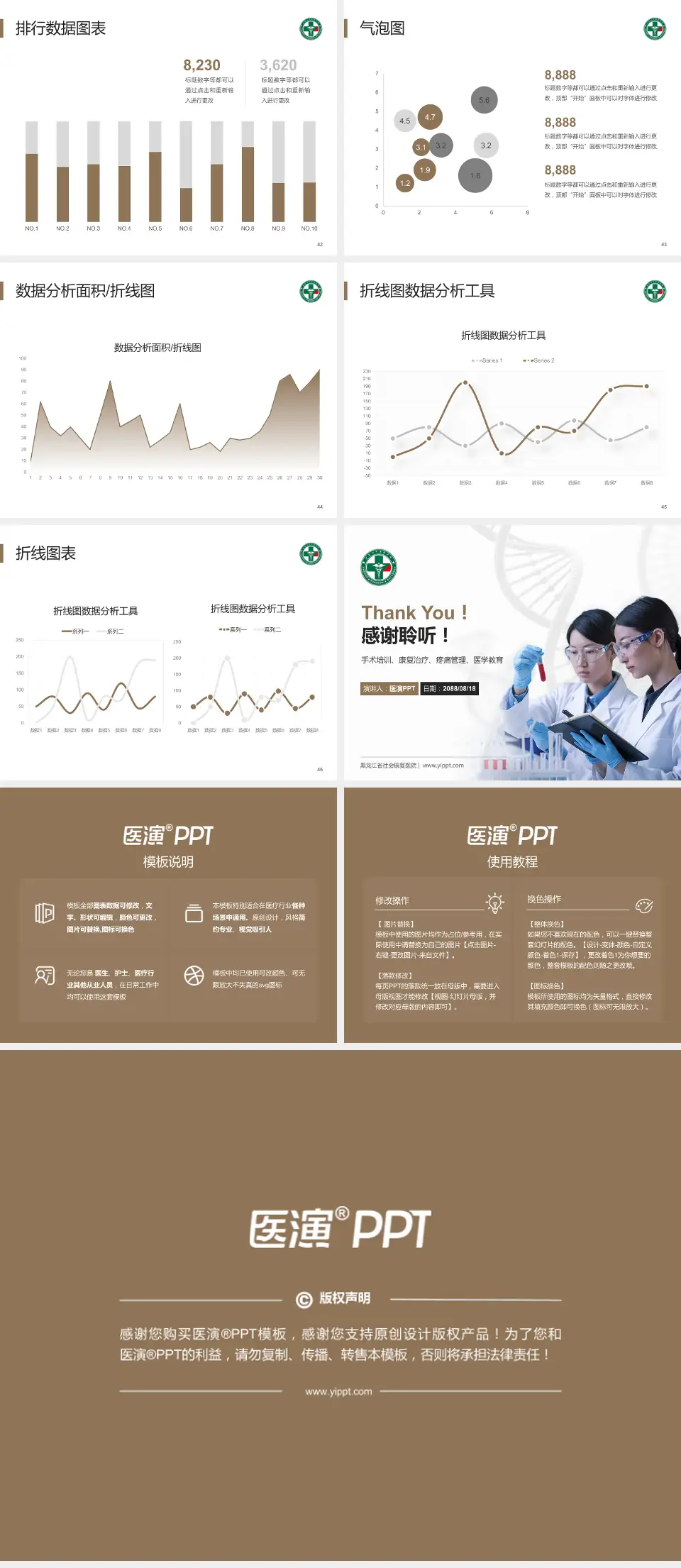 黑龙江省社会康复医院科研成果展示PPT模板4:3格式幻灯片预览图6