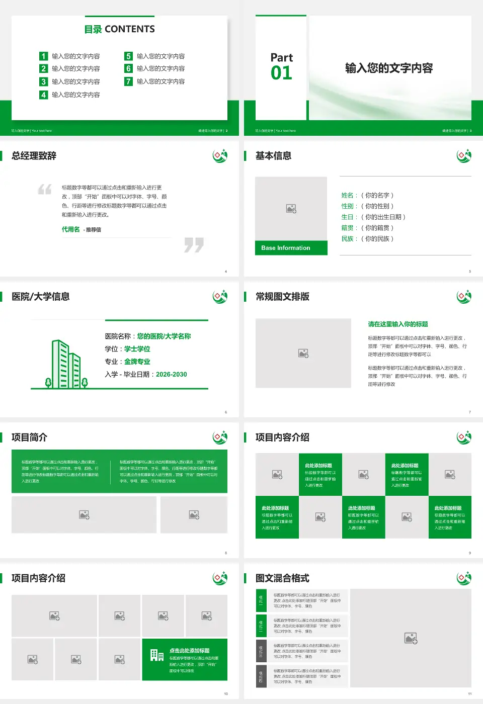 黑龙江省农垦建三江人民医院个人求职应聘简历PPT模板16:9格式幻灯片预览图2