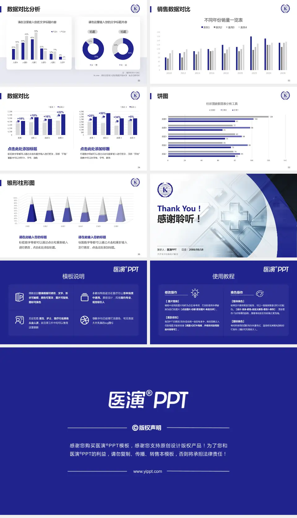 齐齐哈尔协育友好医院医疗行业比赛专用PPT模板16:9格式幻灯片预览图7
