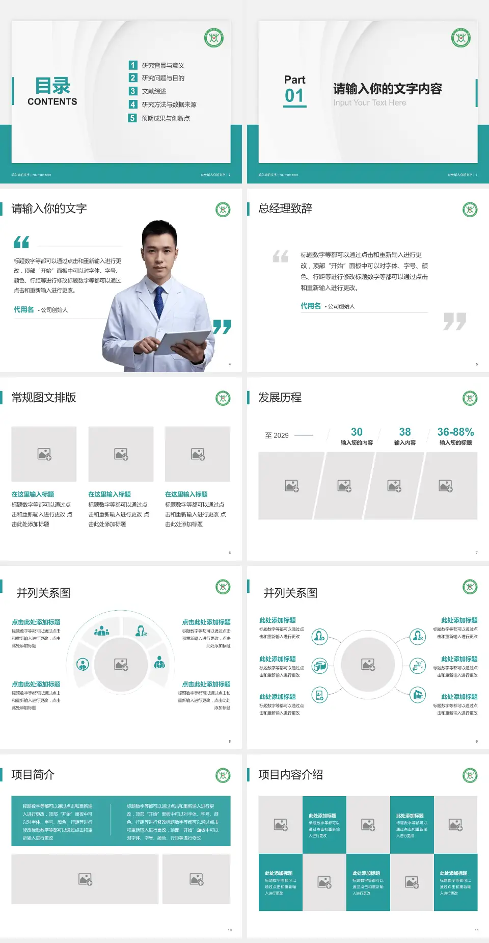 牡丹江林业中心医院医院管理报告PPT模板4:3格式幻灯片预览图2