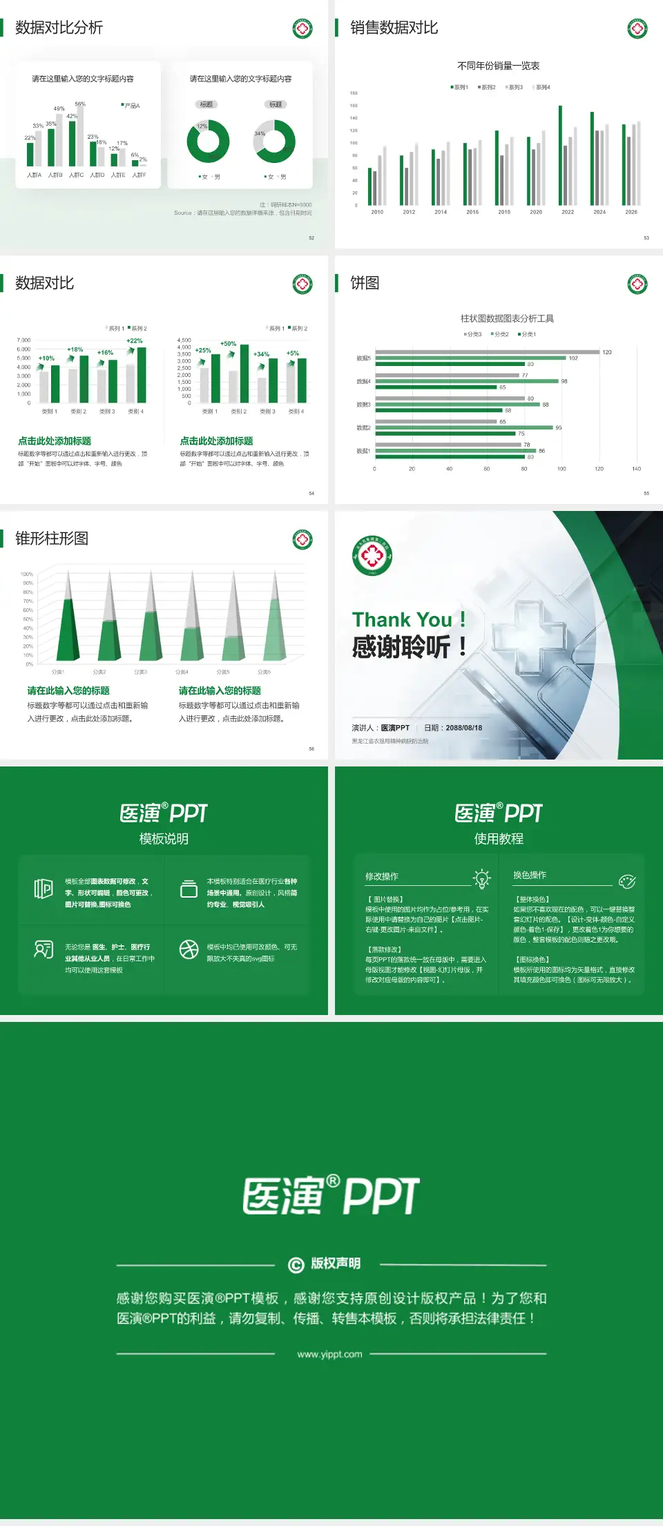 黑龙江省农垦局精神病院防治院医疗行业比赛专用PPT模板4:3格式幻灯片预览图7