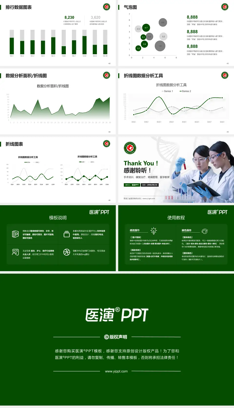 黑龙江省医院南岗分院科研成果展示PPT模板16:9格式幻灯片预览图6