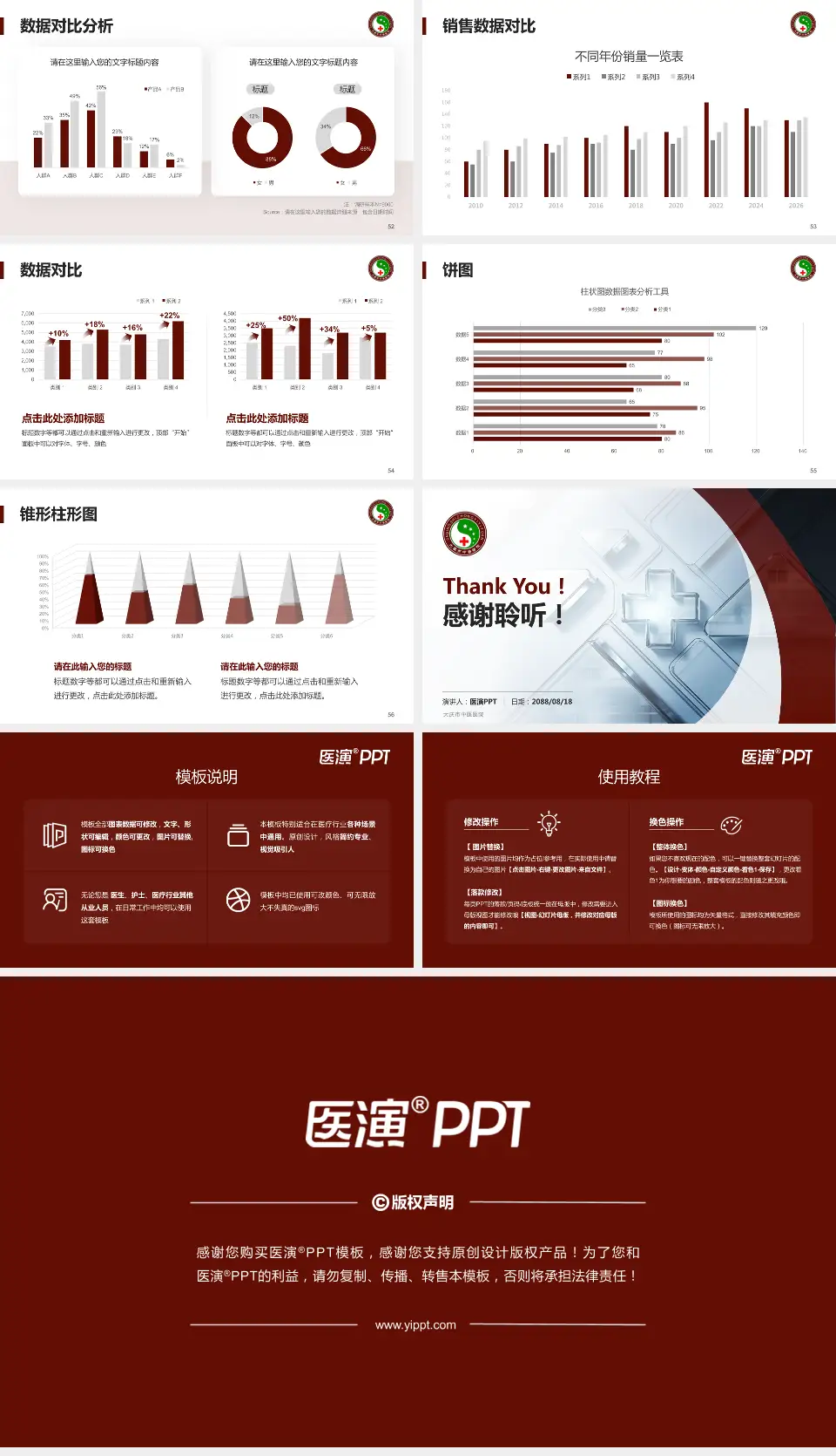 大庆市中医医院医疗行业比赛专用PPT模板16:9格式幻灯片预览图7