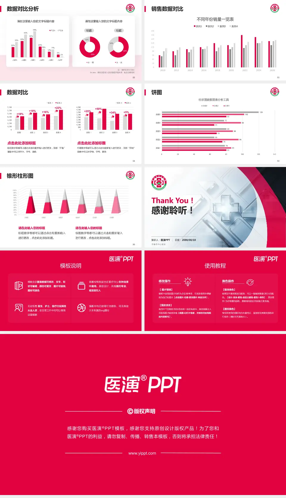 伊春市中心医院医疗行业比赛专用PPT模板16:9格式幻灯片预览图7