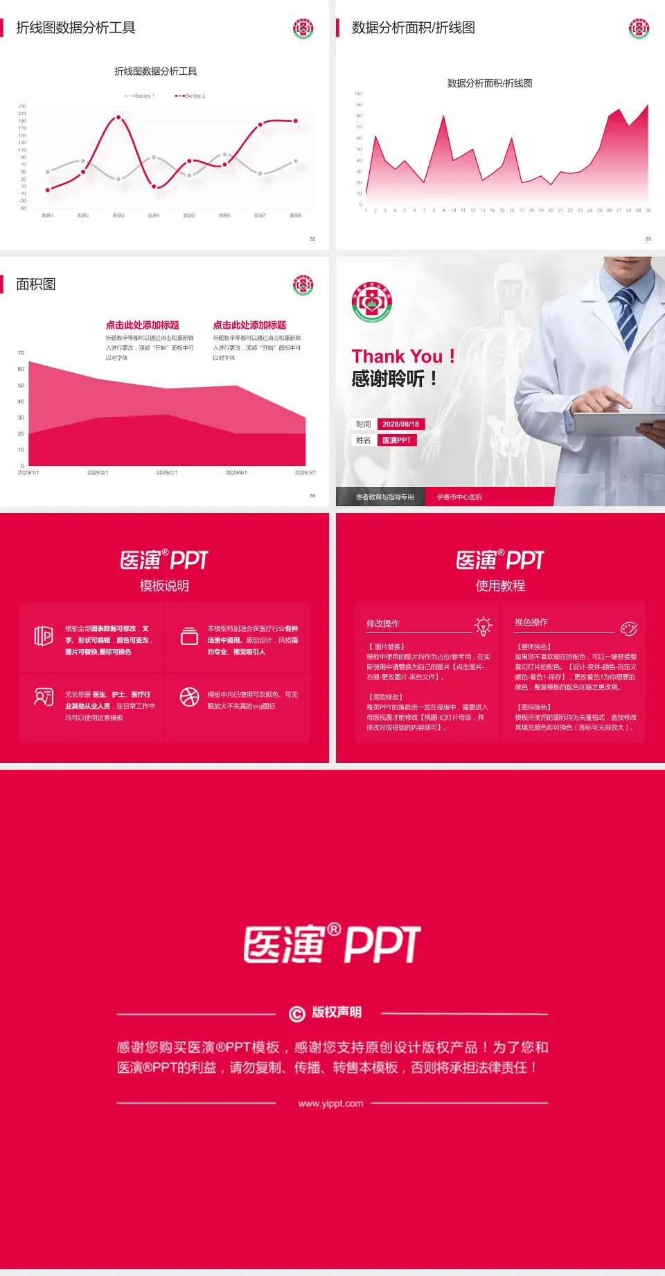 伊春市中心医院患者教育与指导PPT模板4:3格式幻灯片预览图7