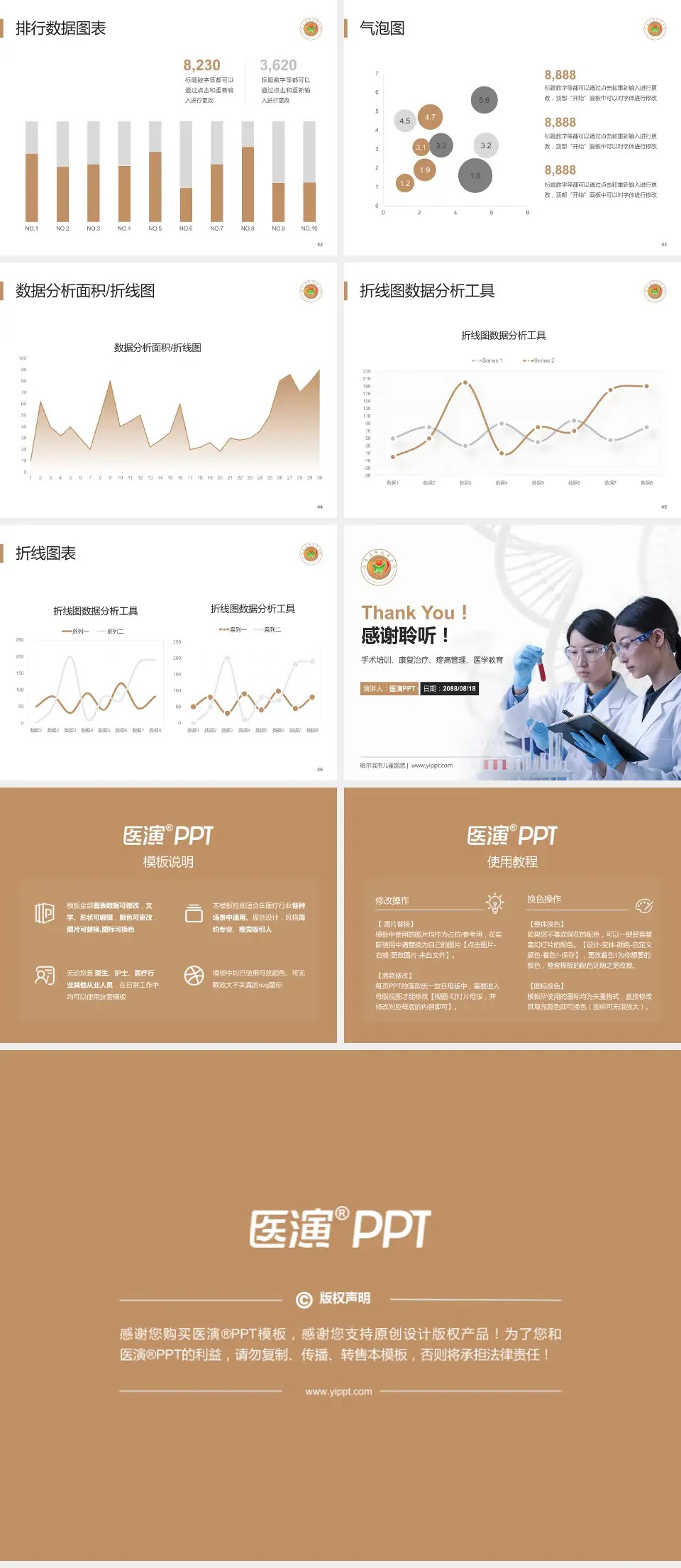 哈尔滨市儿童医院科研成果展示PPT模板4:3格式幻灯片预览图6