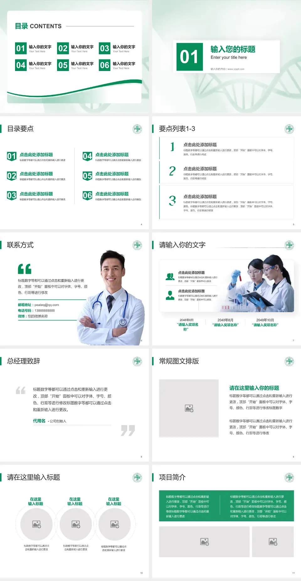 双城市人民医院项目申请与汇报PPT模板4:3格式幻灯片预览图2