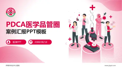 伊春市林业中心医院品管圈PDCA演示专用PPT模板