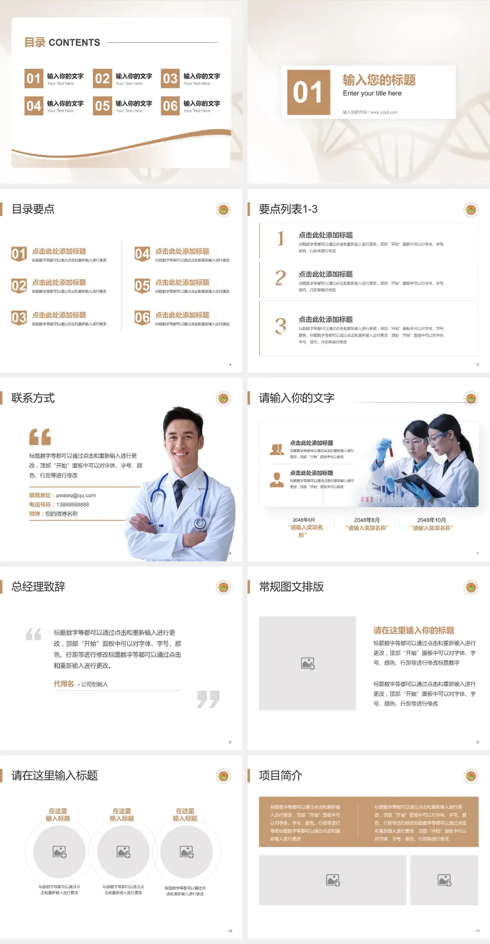 哈尔滨市儿童医院项目申请与汇报PPT模板4:3格式幻灯片预览图2