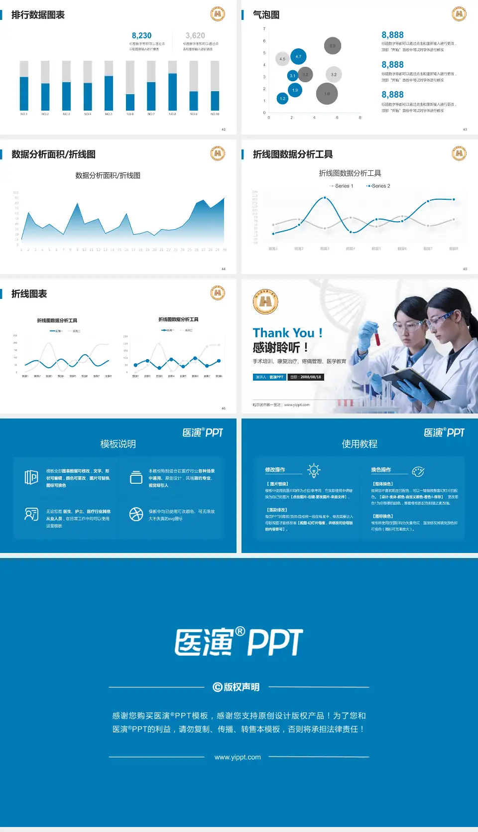 哈尔滨市第一医院科研成果展示PPT模板16:9格式幻灯片预览图6