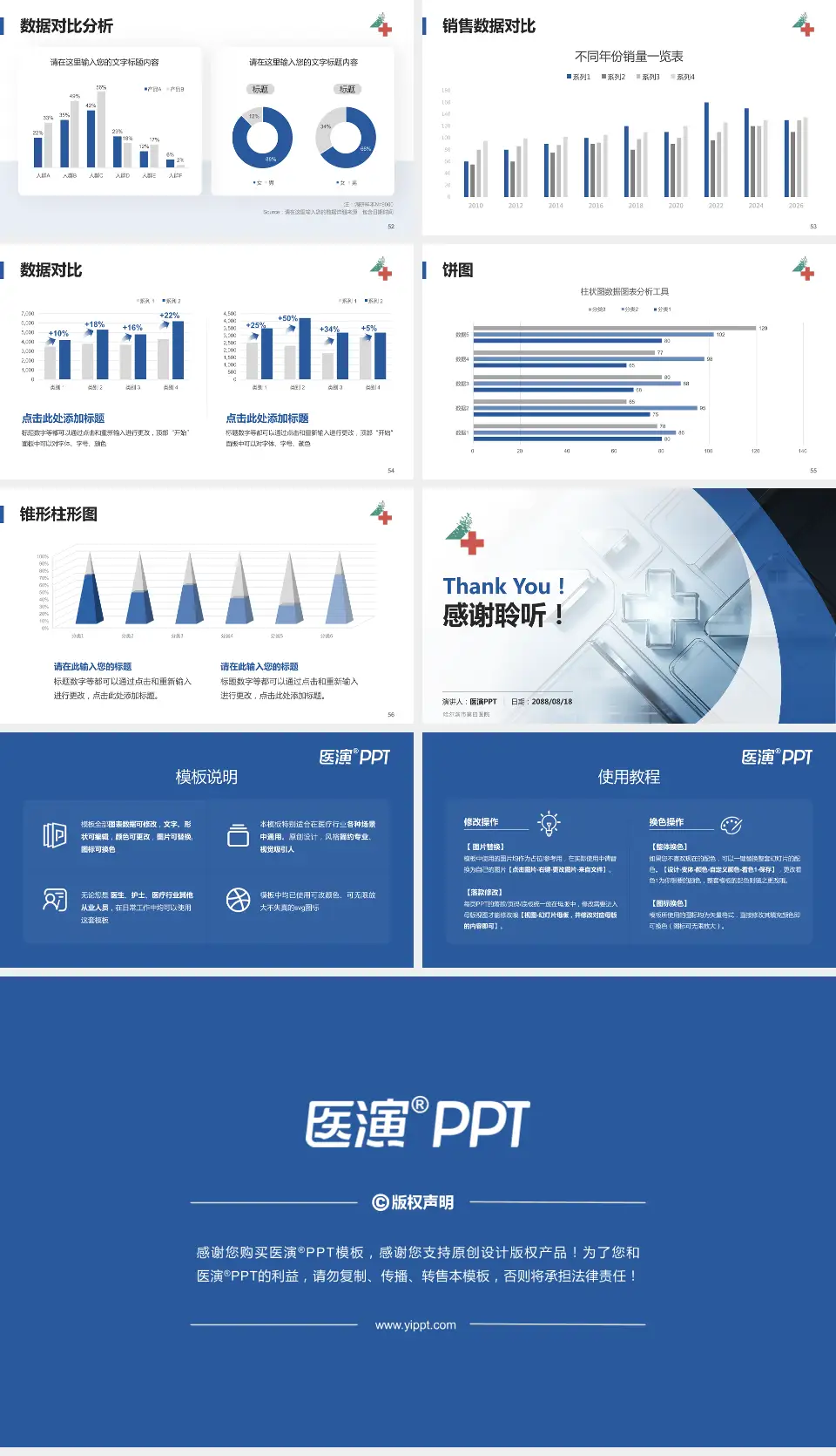 哈尔滨市第四医院医疗行业比赛专用PPT模板16:9格式幻灯片预览图7