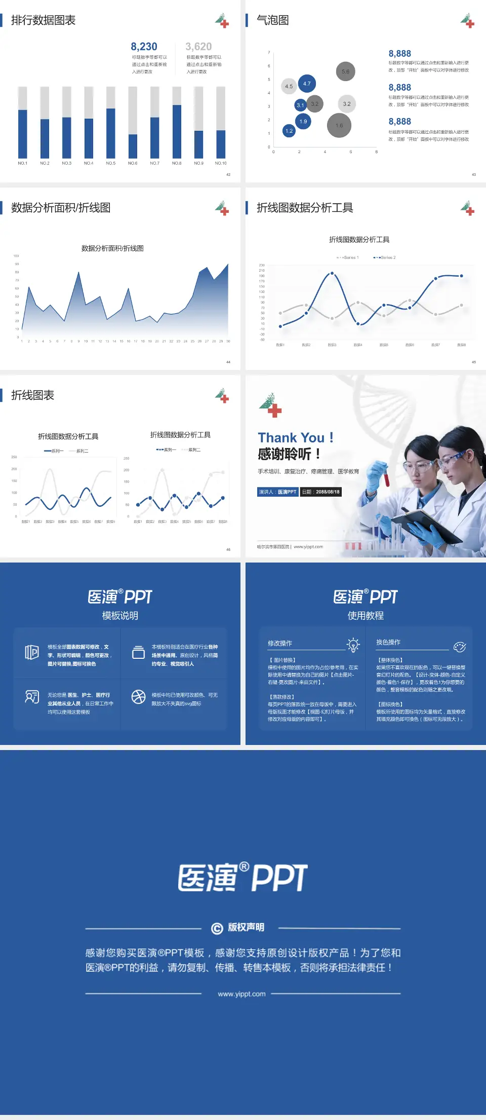 哈尔滨市第四医院科研成果展示PPT模板4:3格式幻灯片预览图6