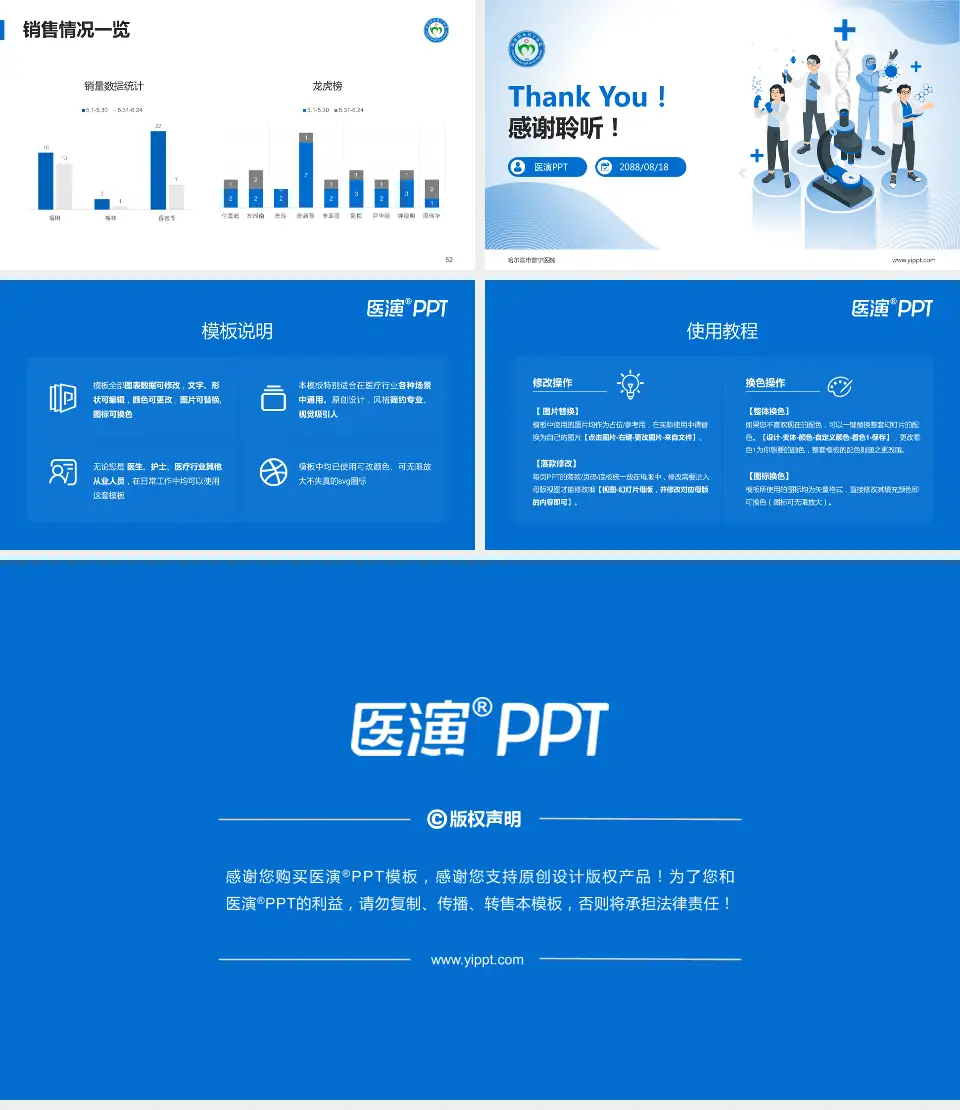 哈尔滨市普宁医院品管圈PDCA演示专用PPT模板16:9格式幻灯片预览图7