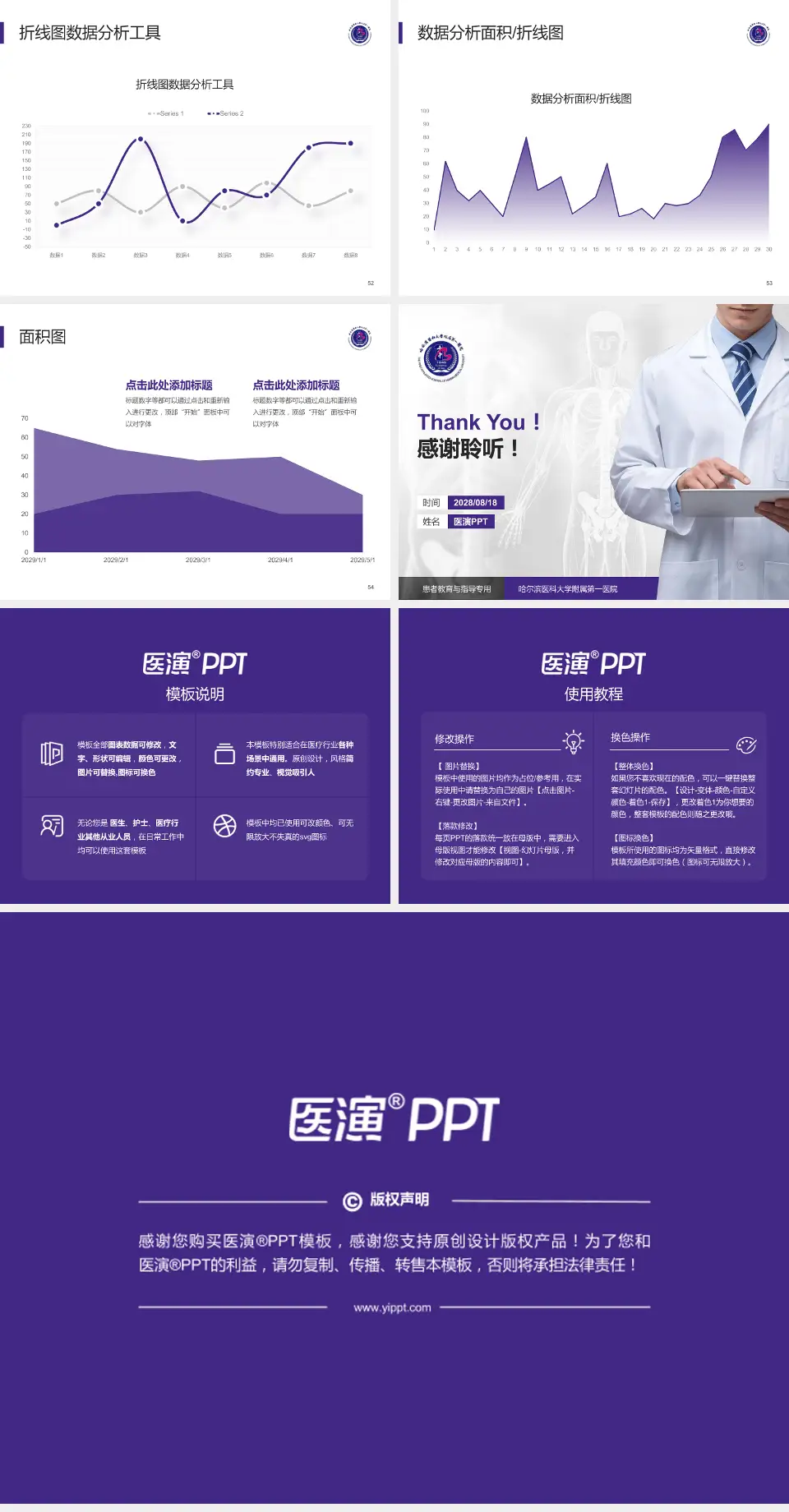 哈尔滨医科大学附属第一医院患者教育与指导PPT模板4:3格式幻灯片预览图7