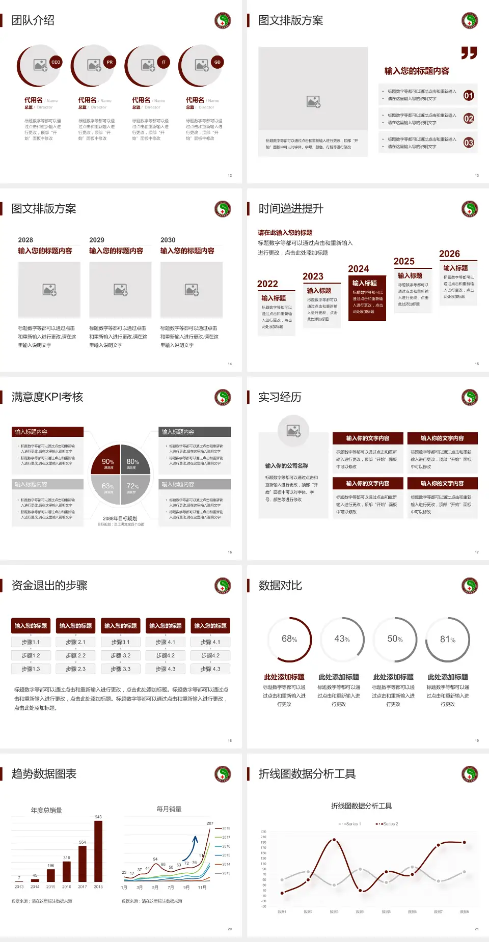 大庆市中医医院培训与教育PPT模板4:3格式幻灯片预览图3