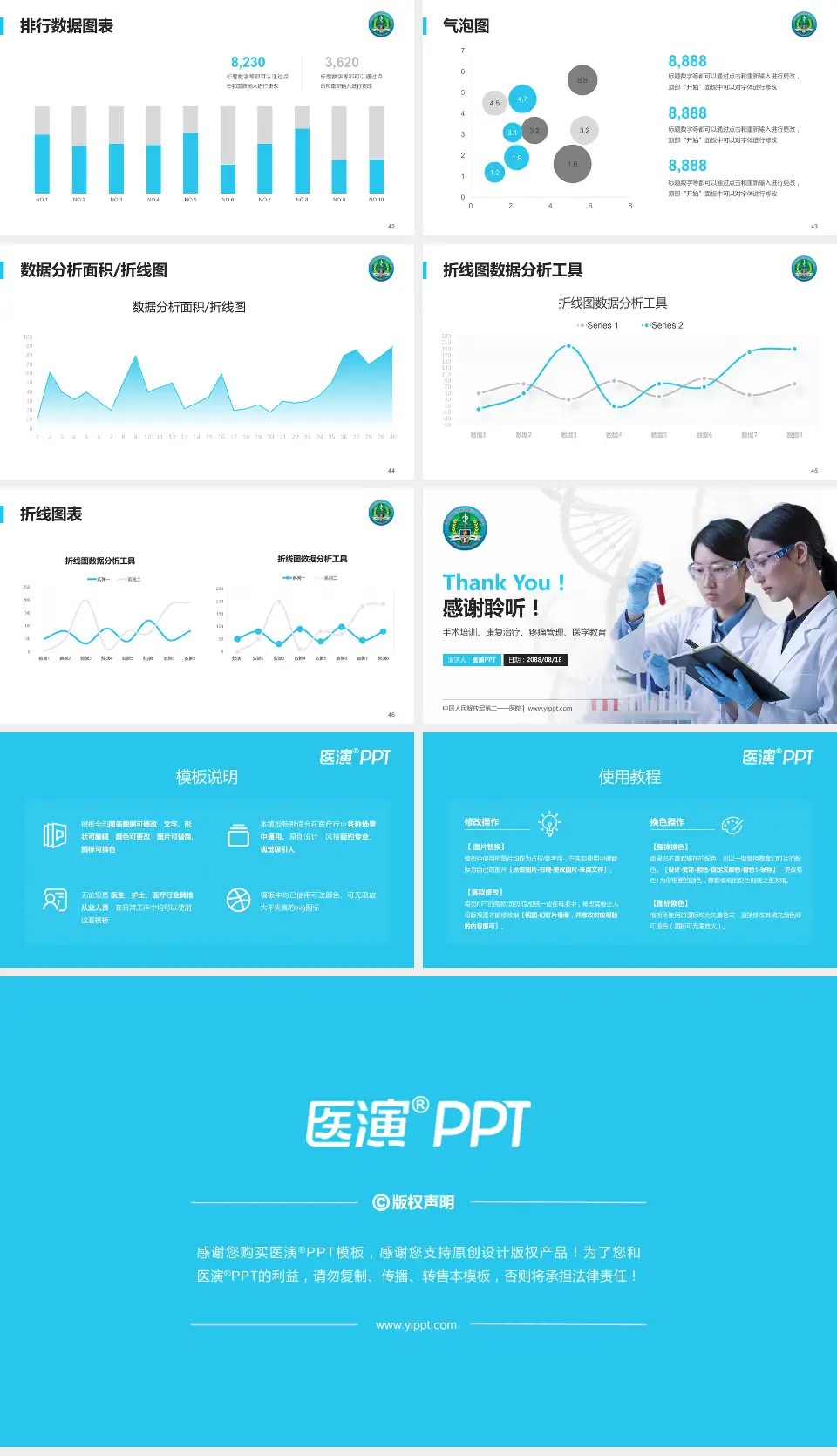 中国人民解放军第二一一医院科研成果展示PPT模板16:9格式幻灯片预览图6