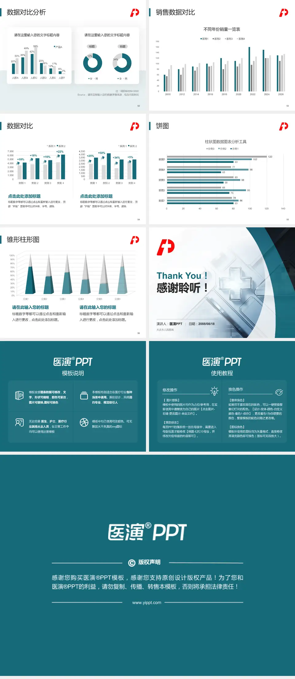 大庆市人民医院医疗行业比赛专用PPT模板4:3格式幻灯片预览图7