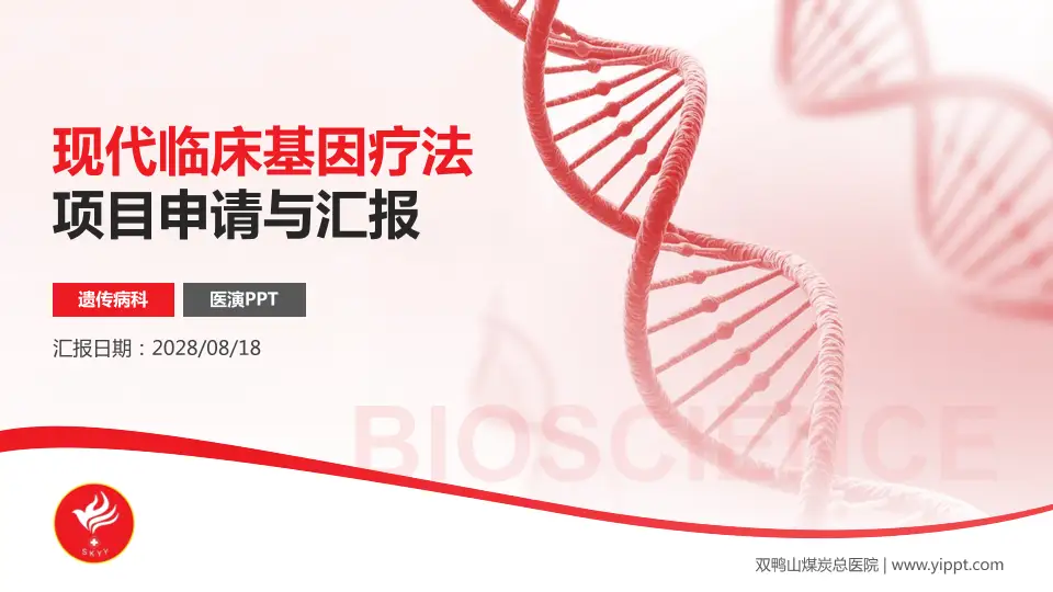 双鸭山煤炭总医院项目申请与汇报PPT模板16:9格式PPT封面效果预览图