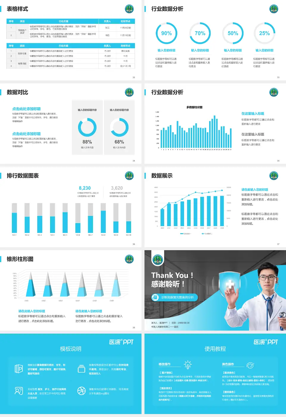中国人民解放军第二一一医院医疗知识普及PPT模板16:9格式幻灯片预览图5