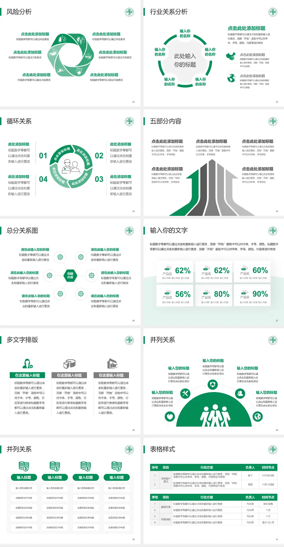双城市人民医院科室介绍与推广PPT模板4:3格式幻灯片预览图4