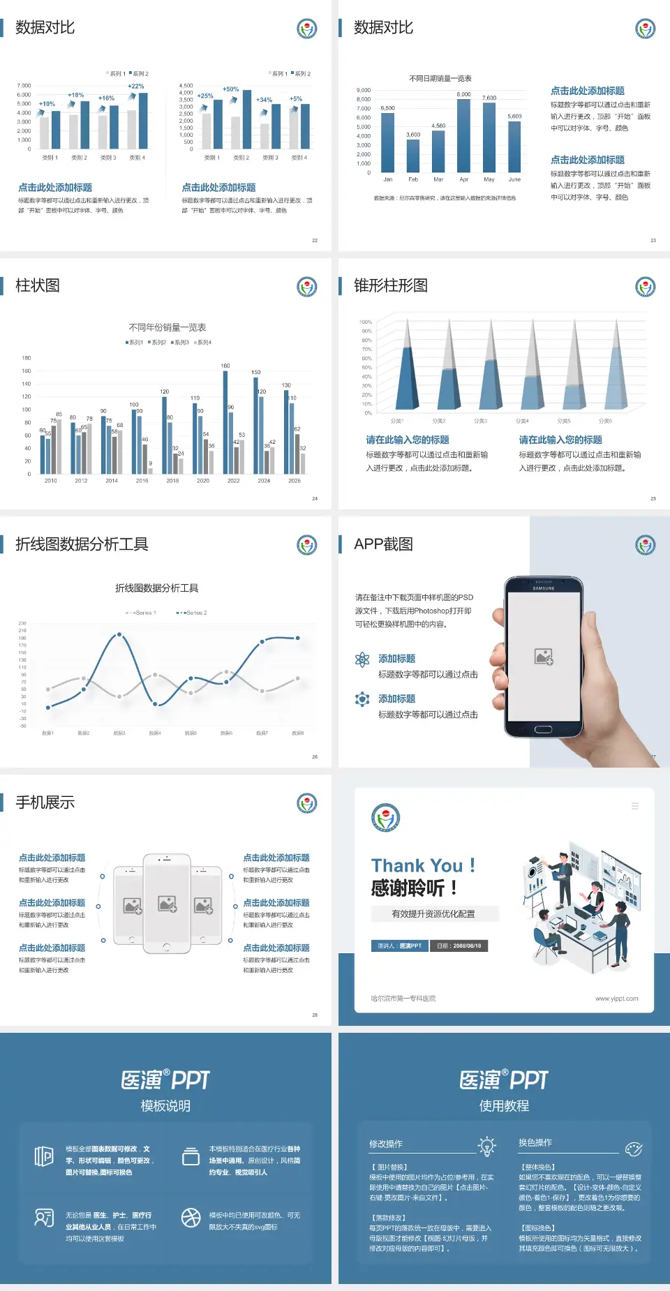 哈尔滨市第一专科医院财务与预算报告PPT模板4:3格式幻灯片预览图4