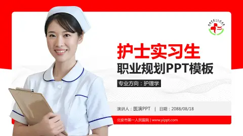 北安市第一人民医院护理专业职业生涯规划PPT模板