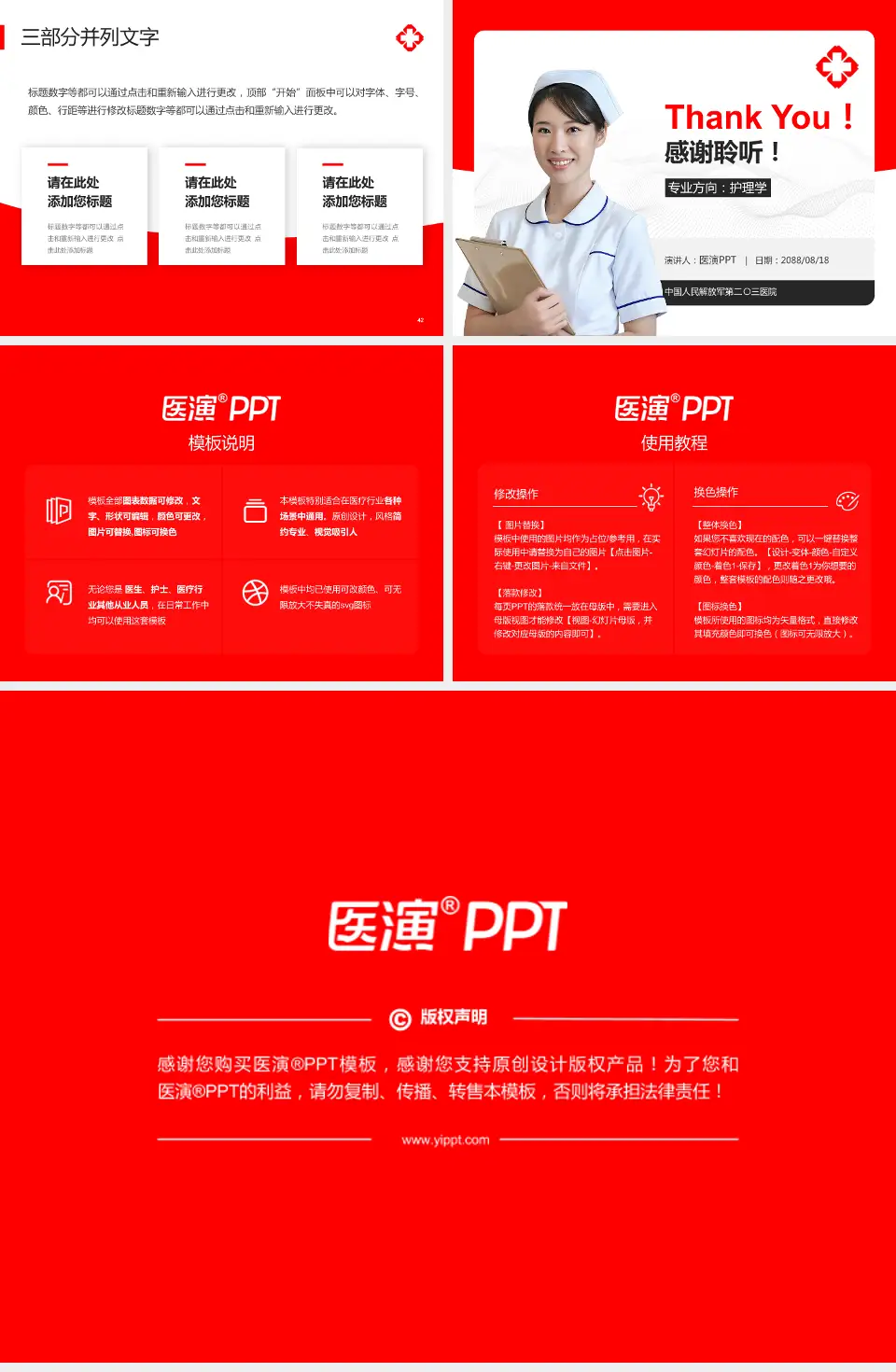 中国人民解放军第二〇三医院护理专业职业生涯规划PPT模板4:3格式幻灯片预览图6