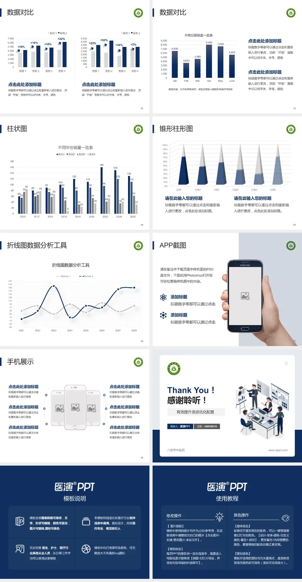 六安市中医院财务与预算报告PPT模板4:3格式幻灯片预览图4