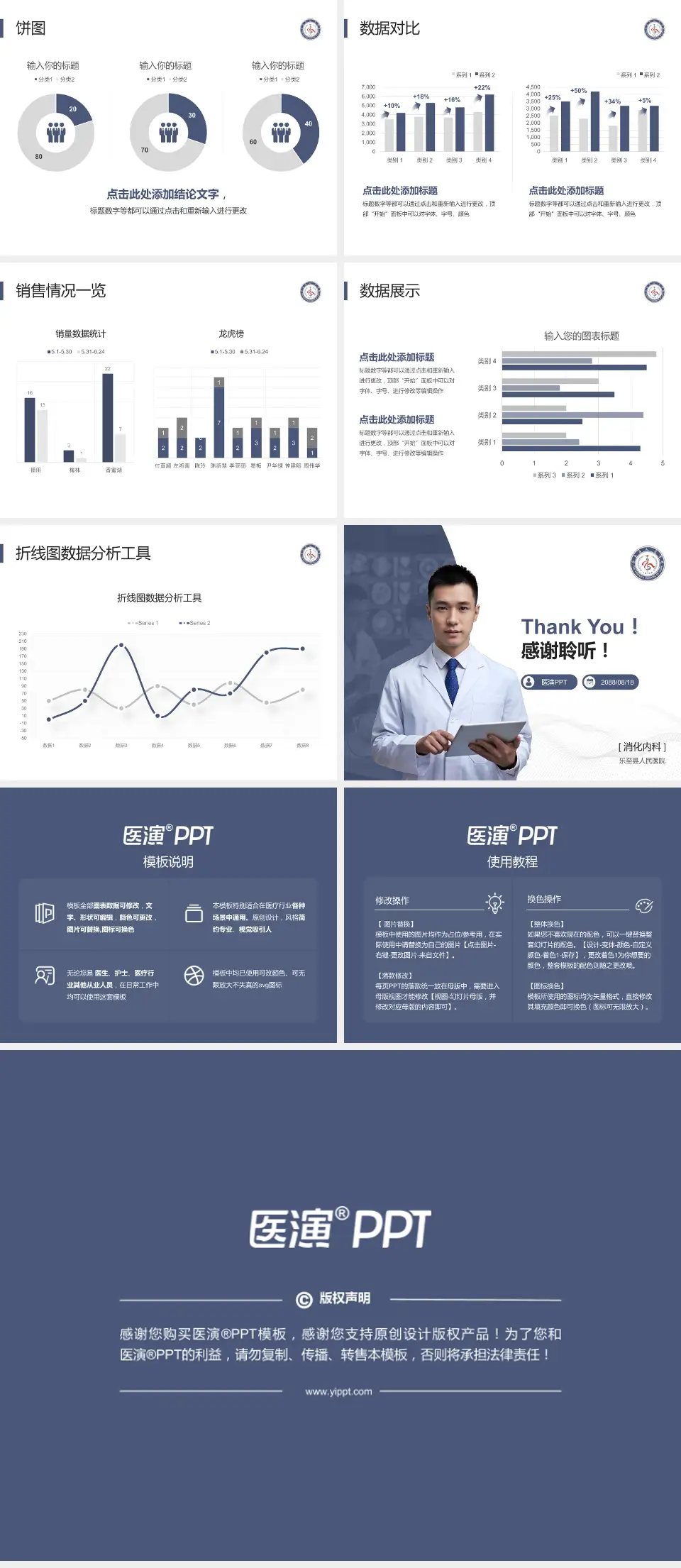 乐至县人民医院病例分享与讨论PPT模板4:3格式幻灯片预览图4