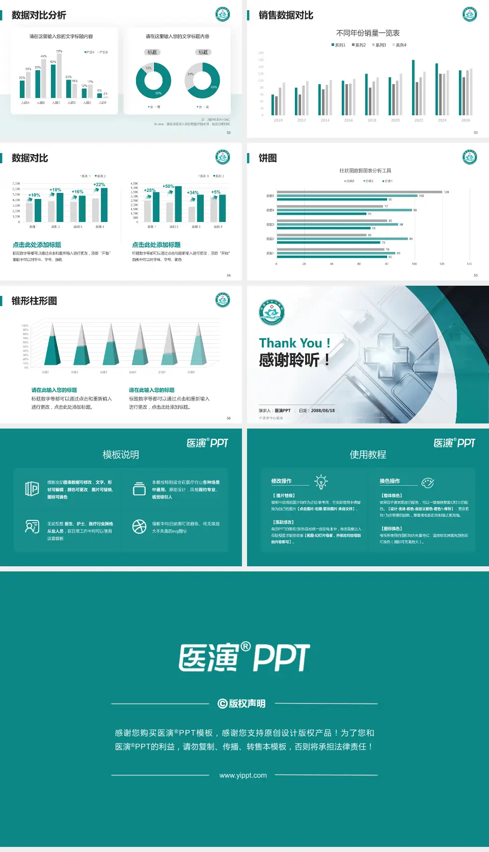 许昌市中心医院医疗行业比赛专用PPT模板16:9格式幻灯片预览图7