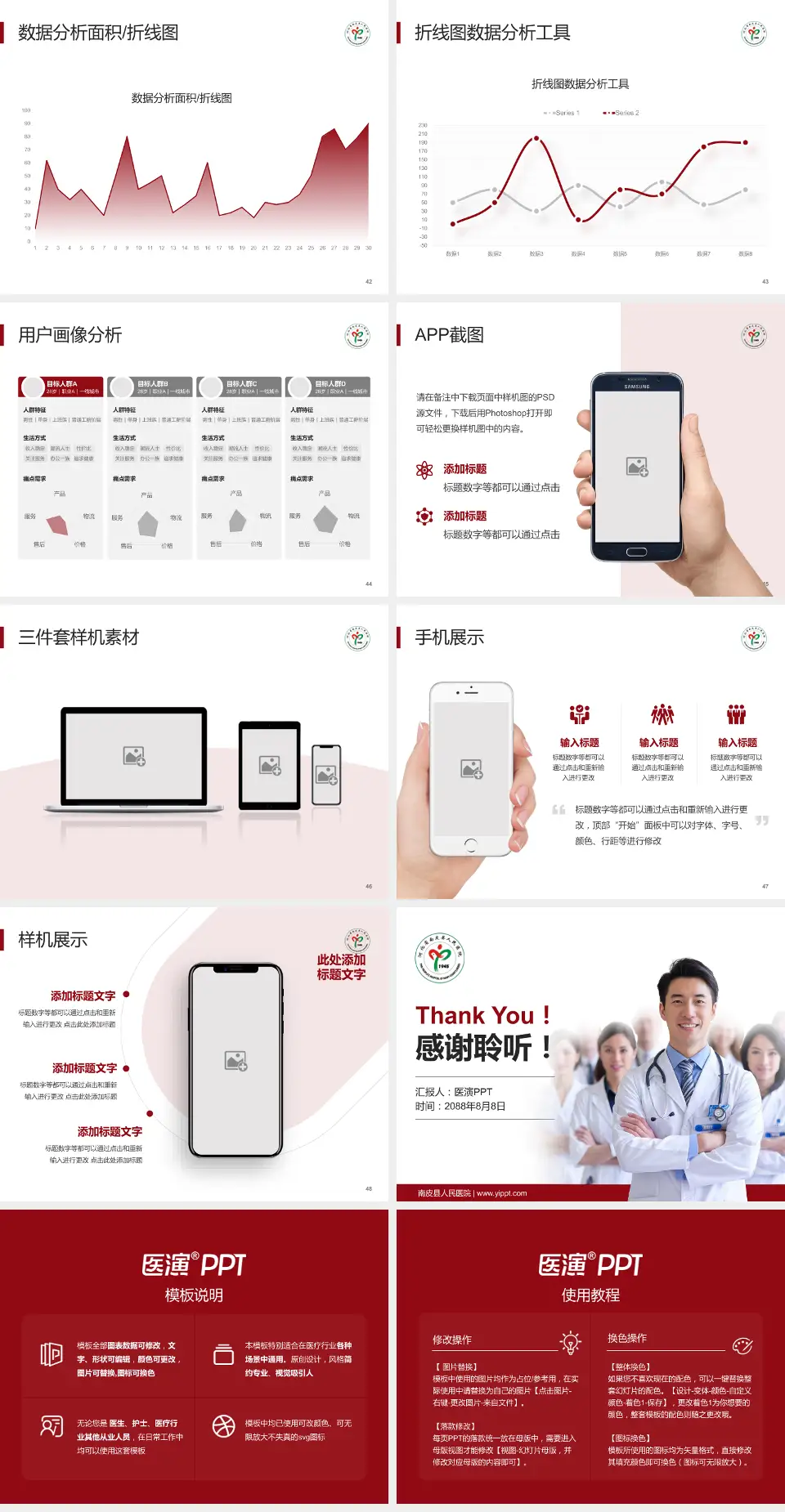 南皮县人民医院科室介绍与推广PPT模板4:3格式幻灯片预览图6