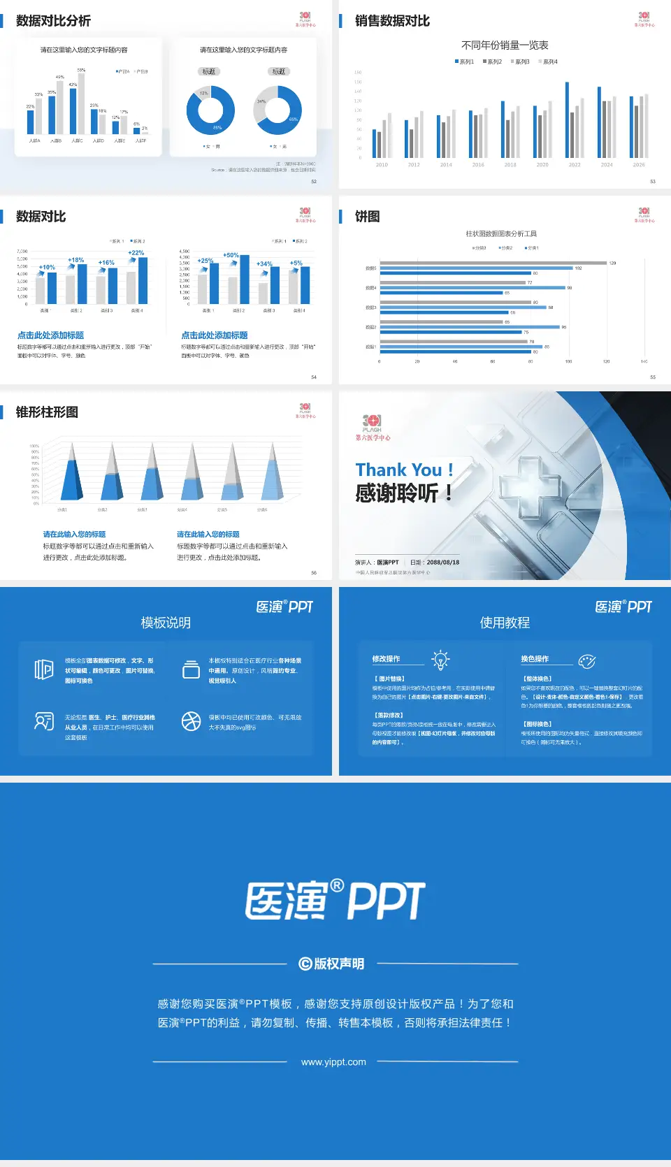 中国人民解放军总医院第六医学中心医疗行业比赛专用PPT模板16:9格式幻灯片预览图7