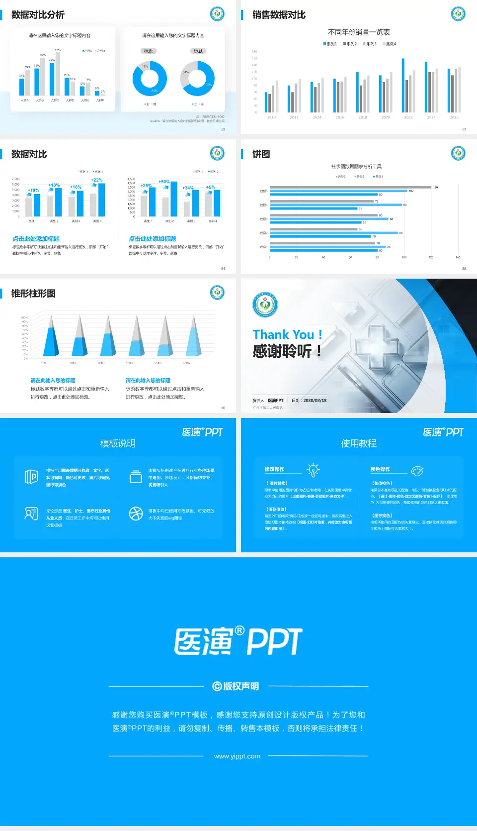 广元市第二人民医院医疗行业比赛专用PPT模板16:9格式幻灯片预览图7