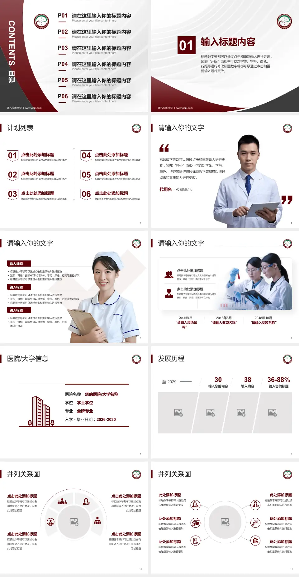 泸州市中医医院（大山坪院区）医疗行业比赛专用PPT模板4:3格式幻灯片预览图2