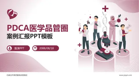 石家庄市第四医院谈固院区品管圈PDCA演示专用PPT模板