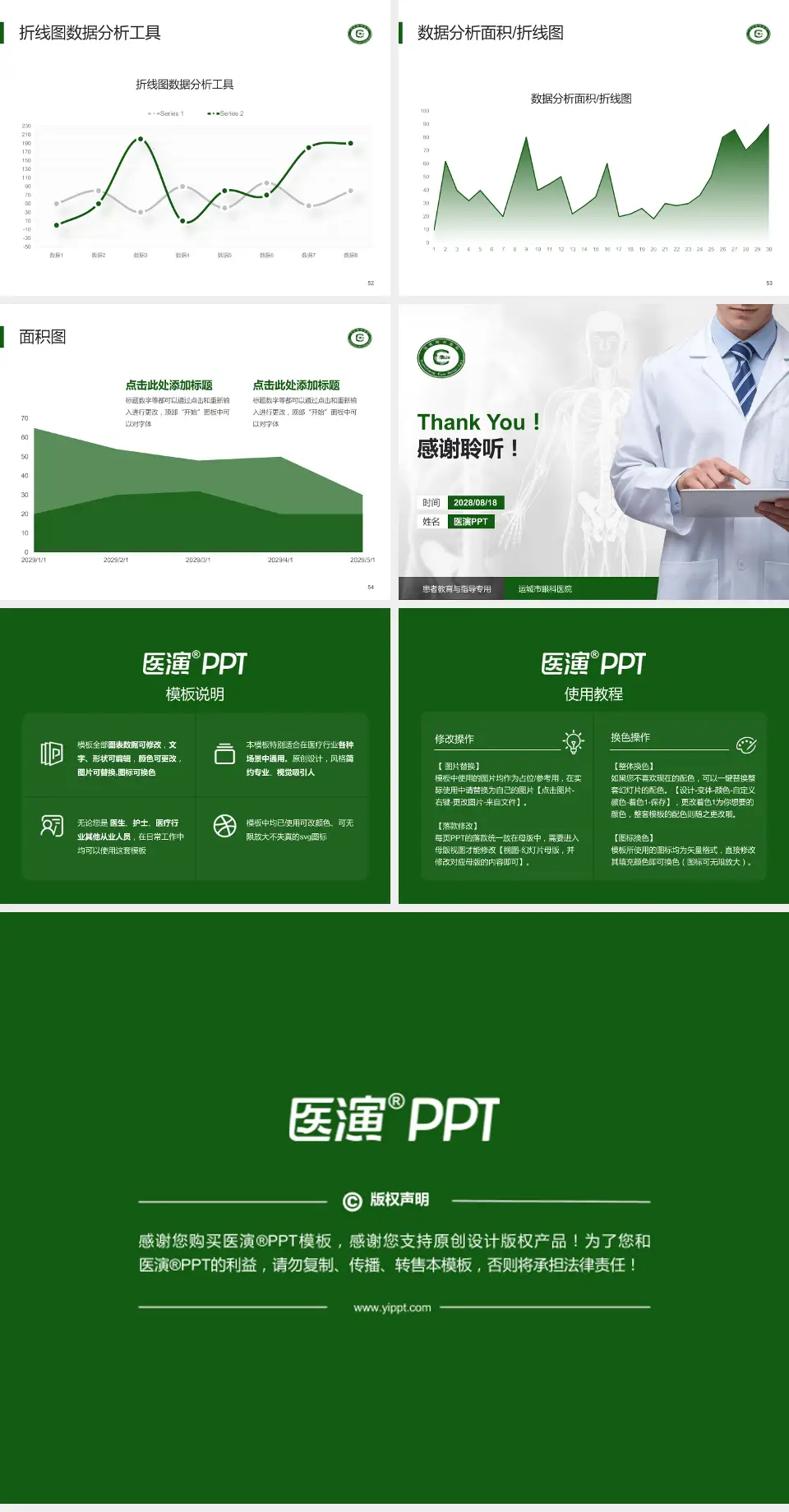 运城市眼科医院患者教育与指导PPT模板4:3格式幻灯片预览图7