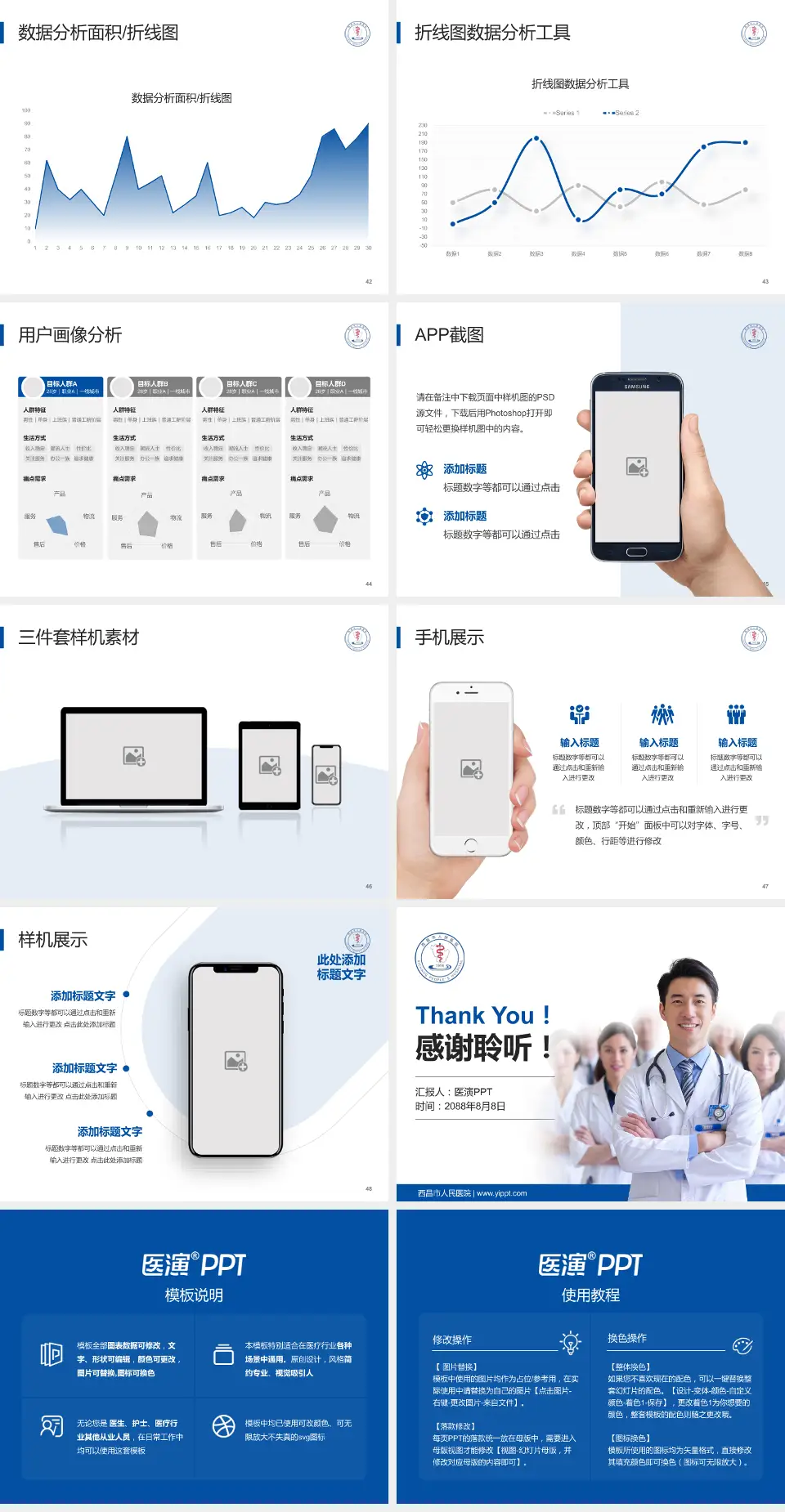 西昌市人民医院科室介绍与推广PPT模板4:3格式幻灯片预览图6