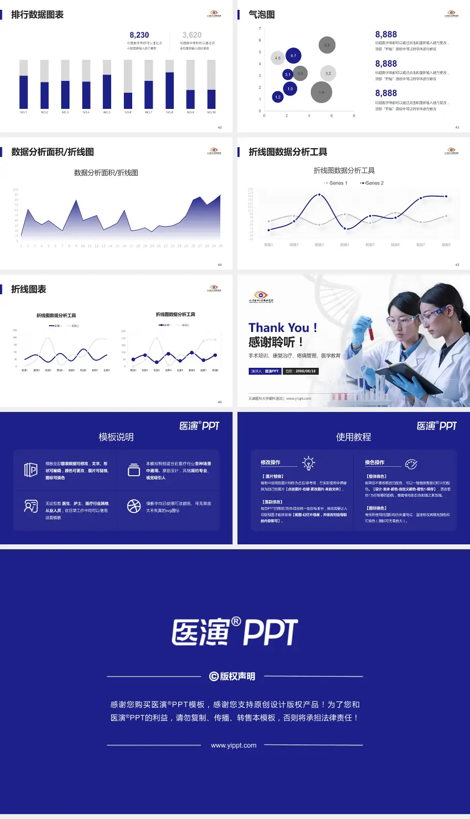 天津医科大学眼科医院科研成果展示PPT模板16:9格式幻灯片预览图6