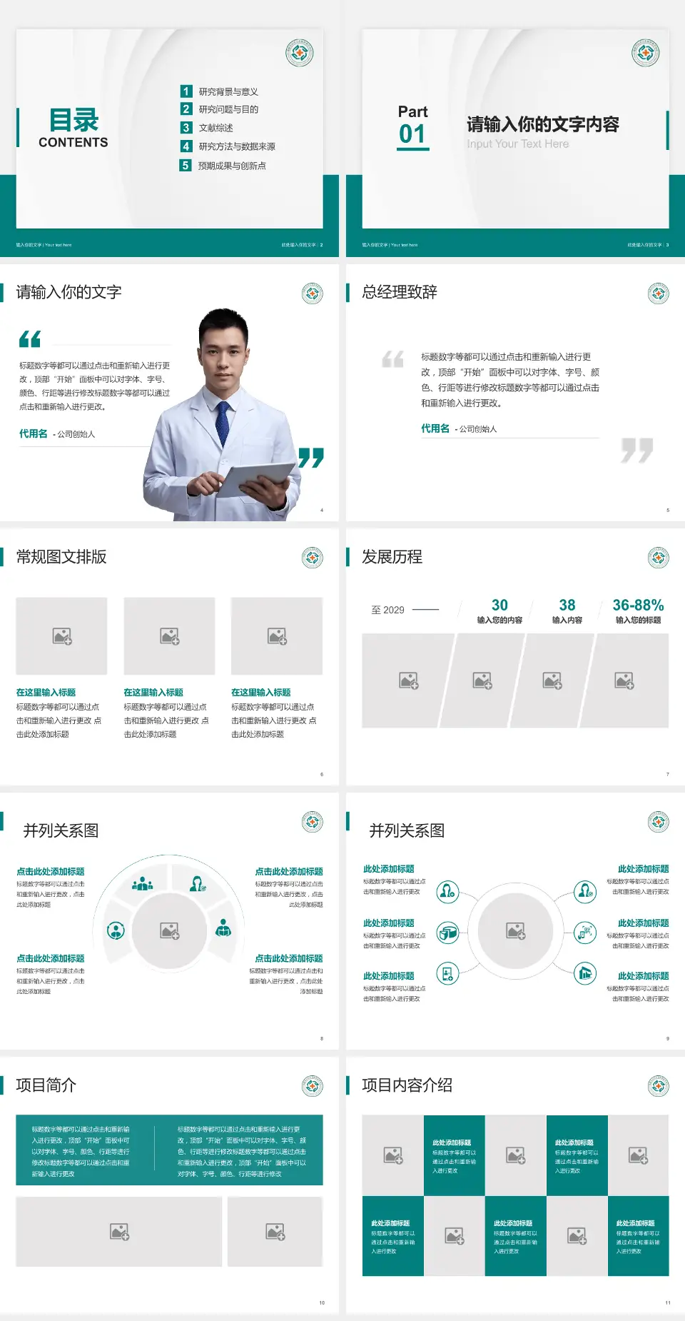 成都市公共卫生临床医疗中心医院管理报告PPT模板4:3格式幻灯片预览图2