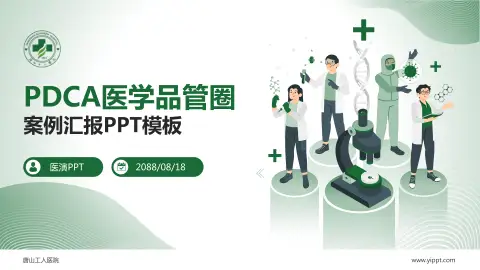 唐山工人医院品管圈PDCA演示专用PPT模板